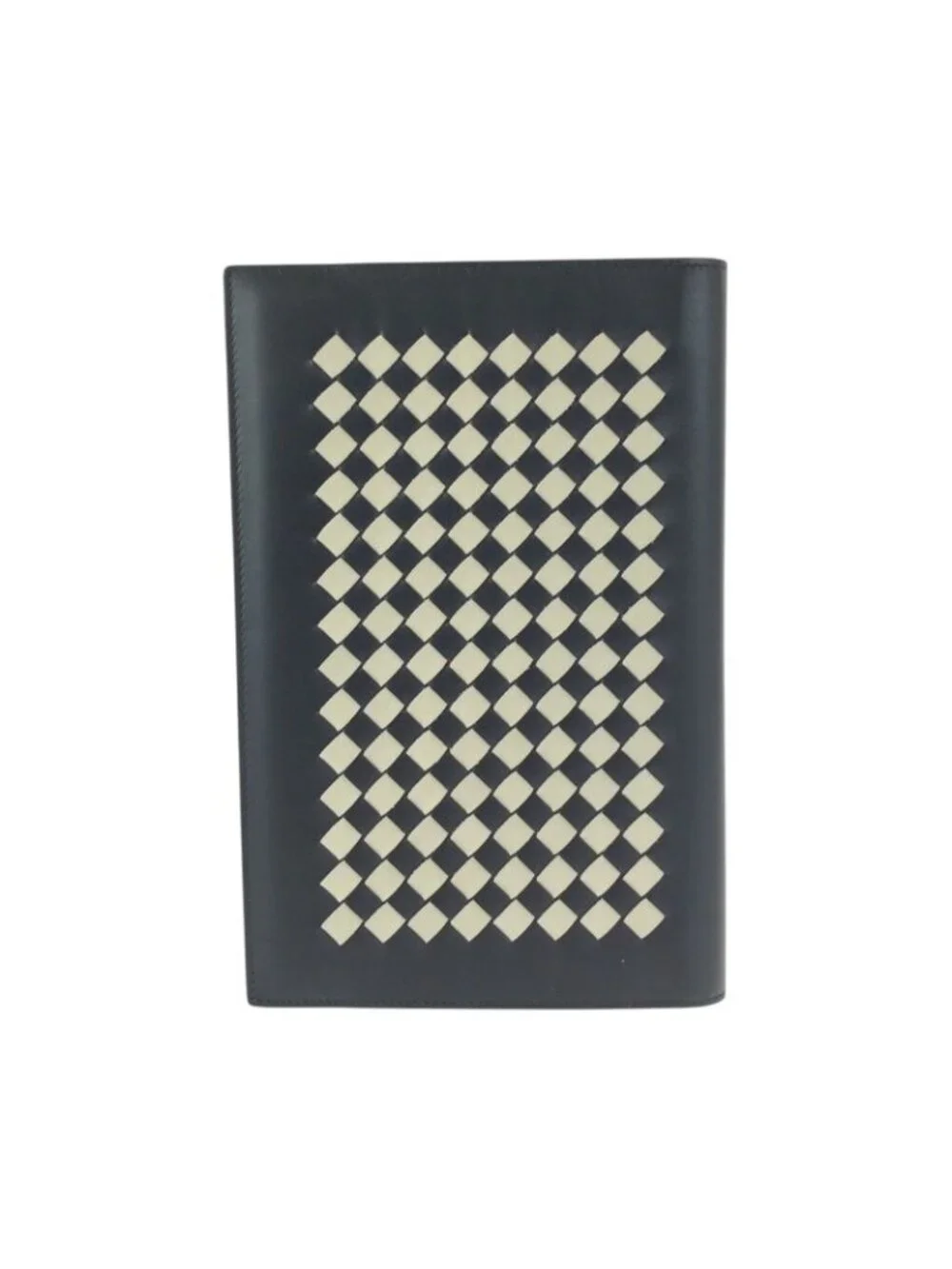 Bottega Veneta Intrecha Top Black White Leather No Top Book Cover Notebook